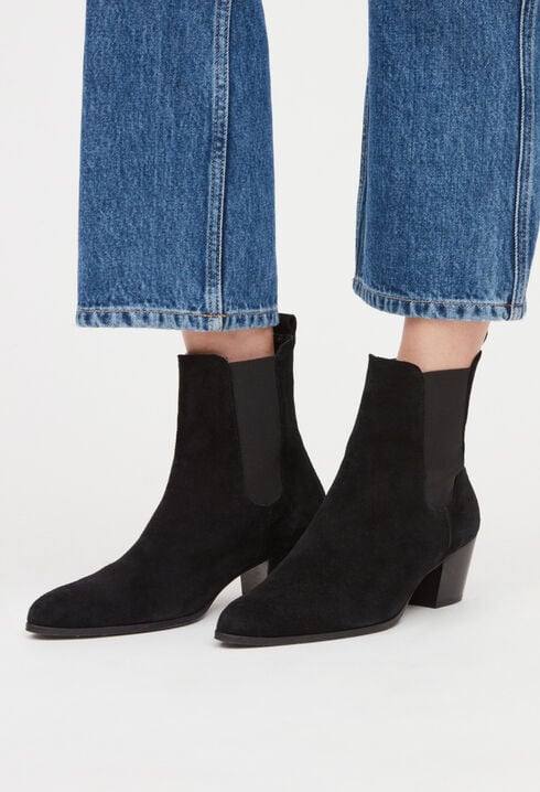 Black suede boots