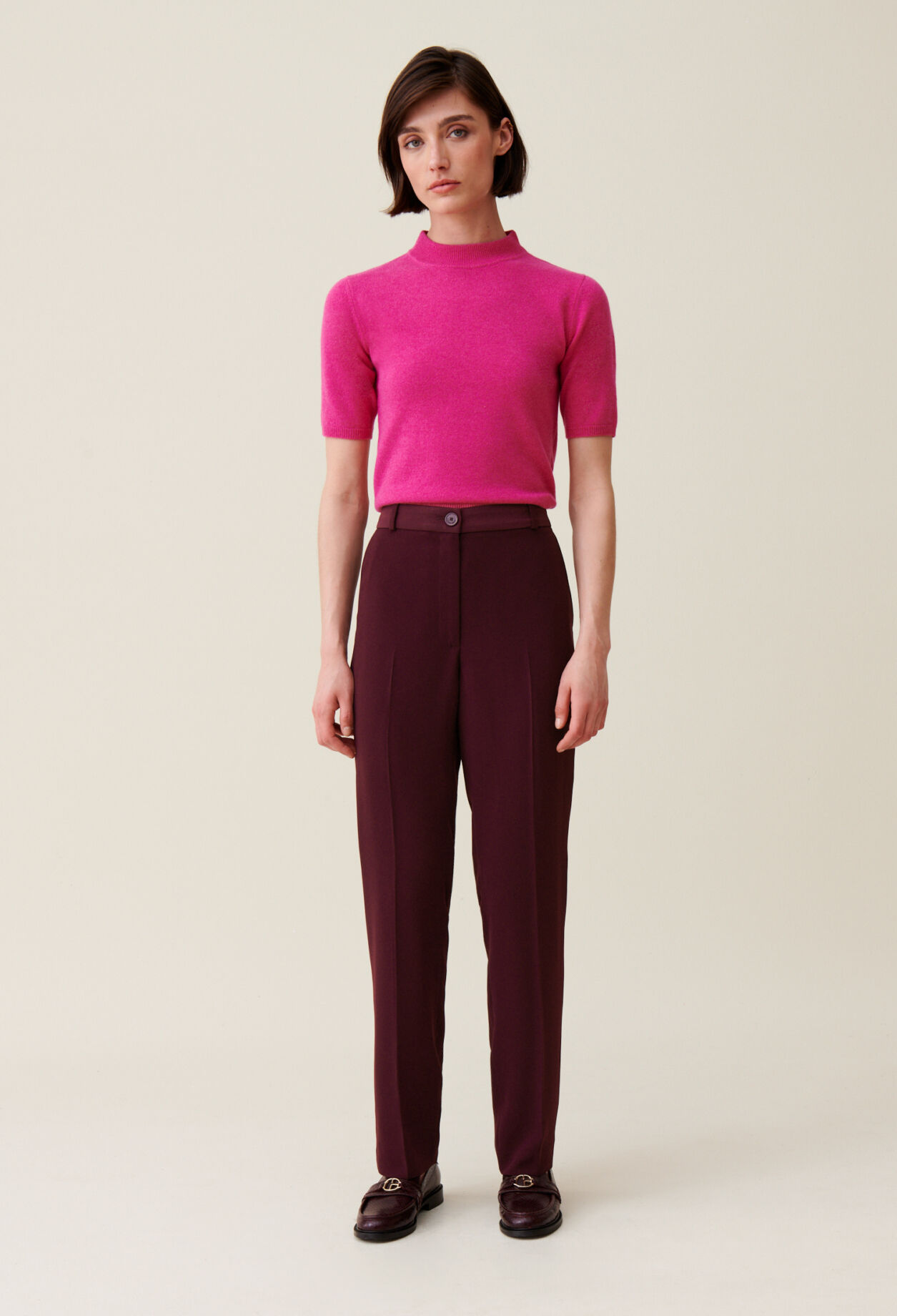 Cigarette-cut Tailored Trousers