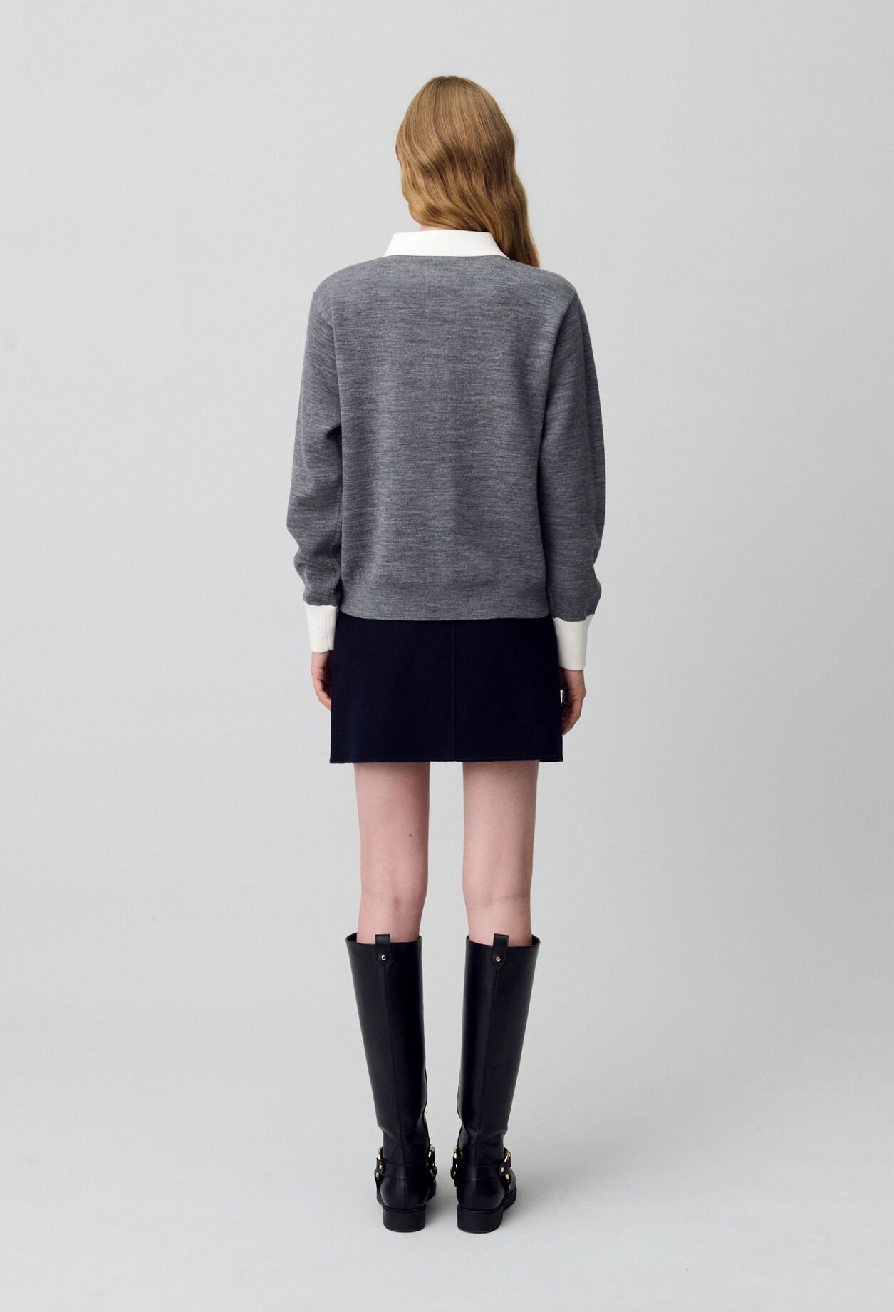 Fine Knit Polo Sweater