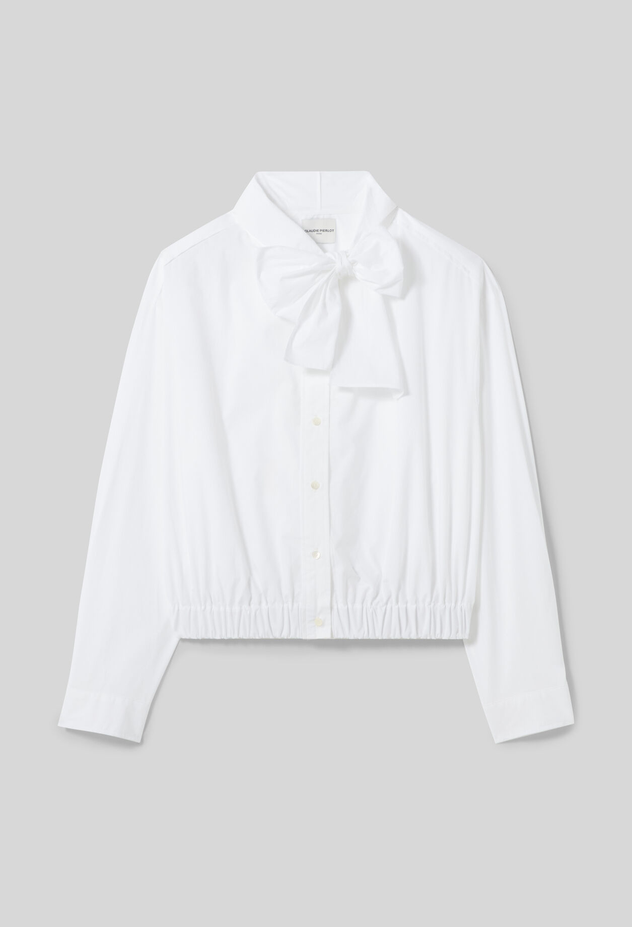 Pussy-bow poplin blouse