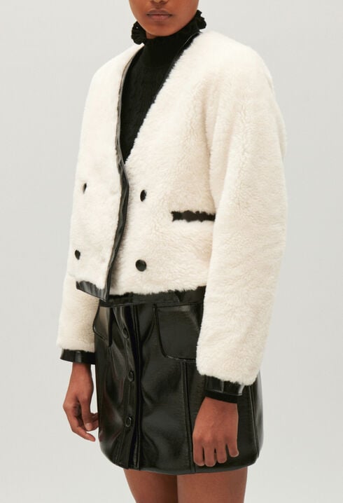 Faux fur loose-fit jacket