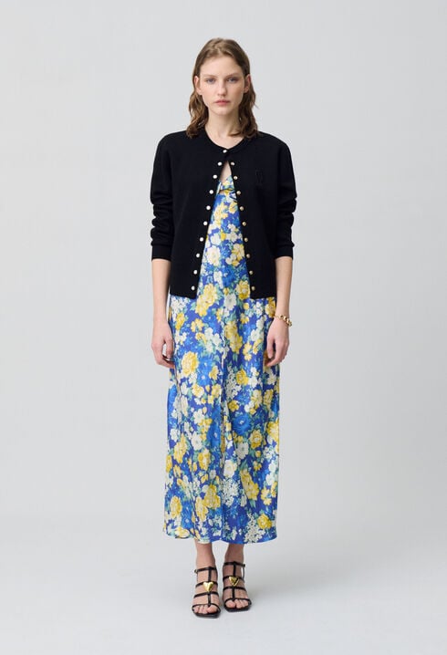 Floral Satin Maxi Dress