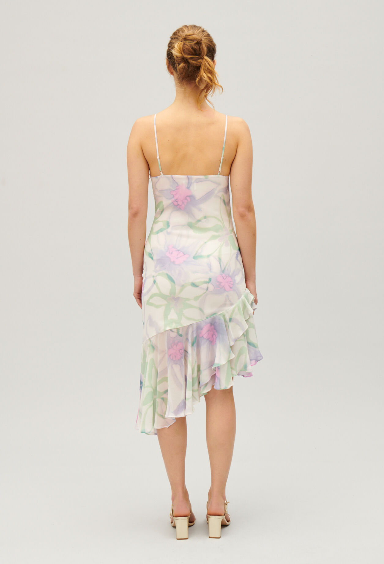 Silk printed midi dress