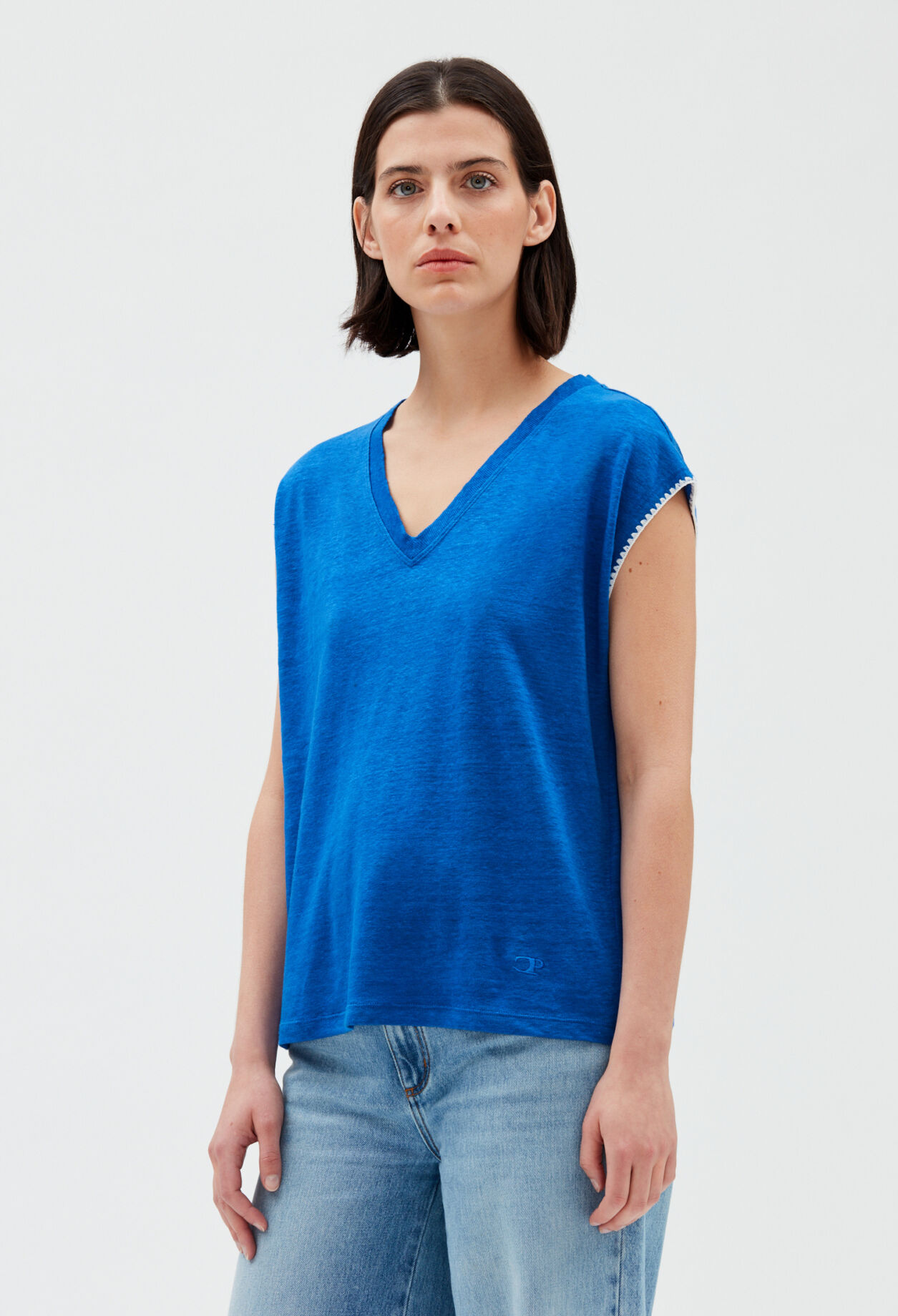 Blue linen T-shirt