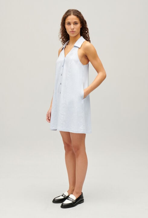 Short button-up babydoll dress