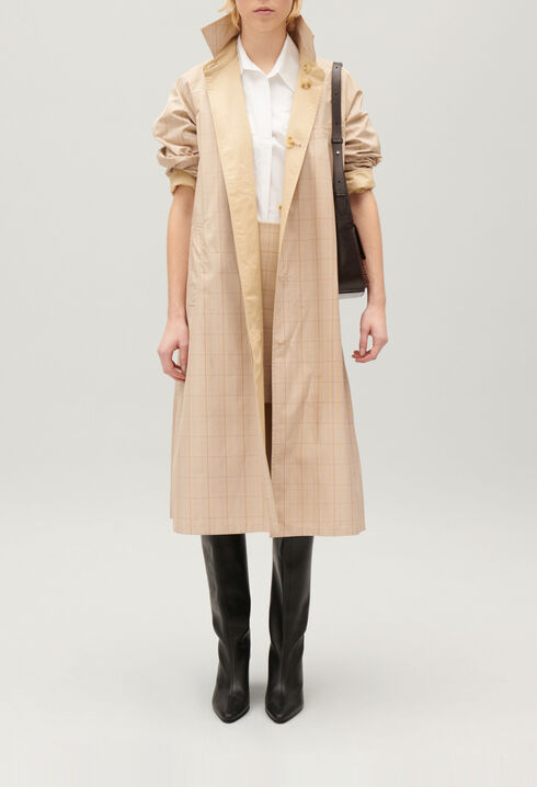 Beige reversible mid-length coat