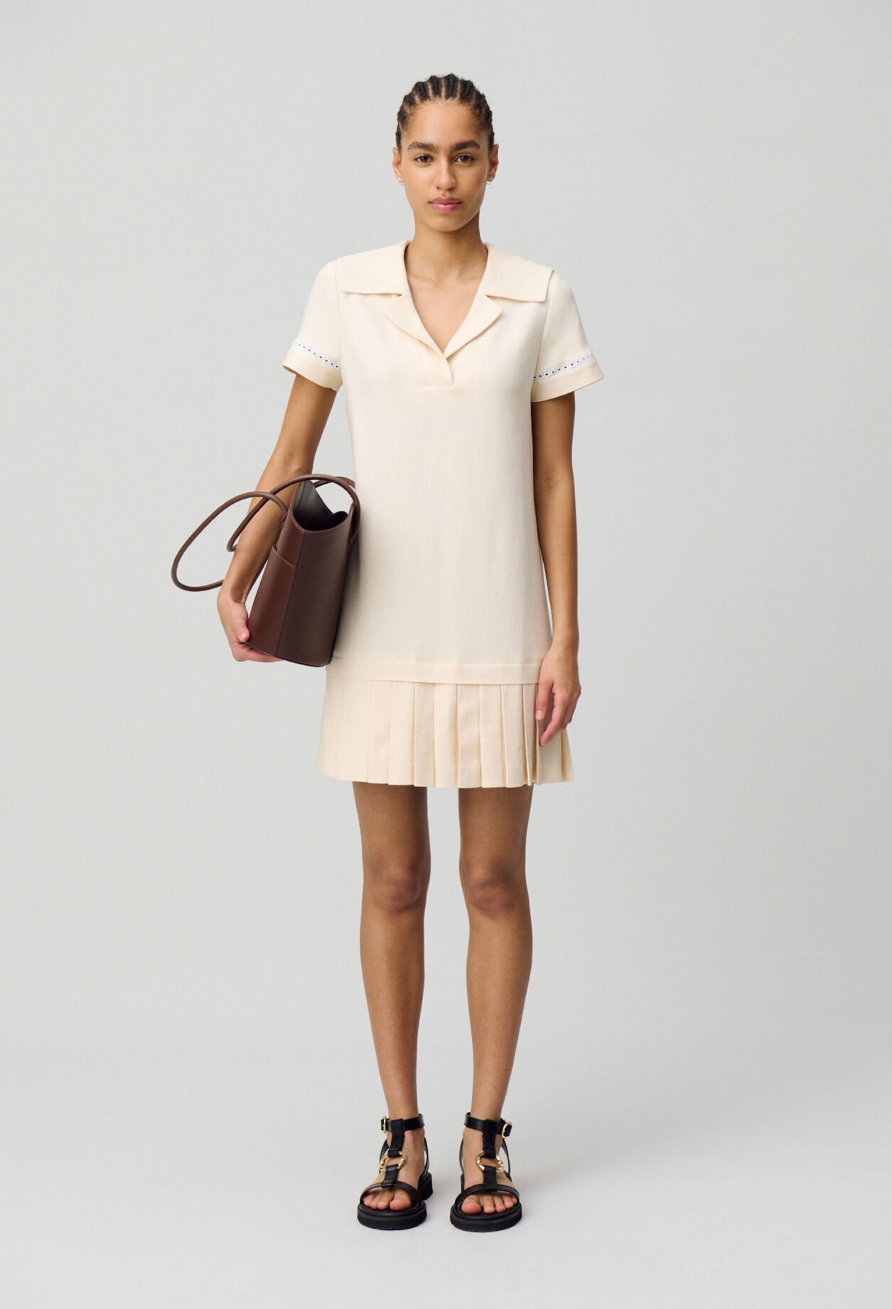 Pleated Mini Dress