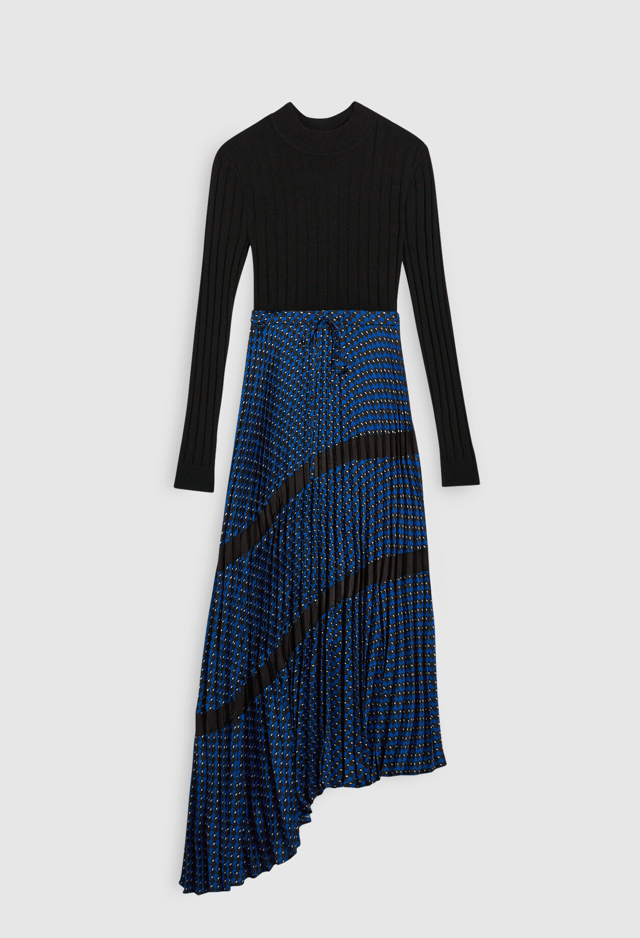 Dual-fabric dress