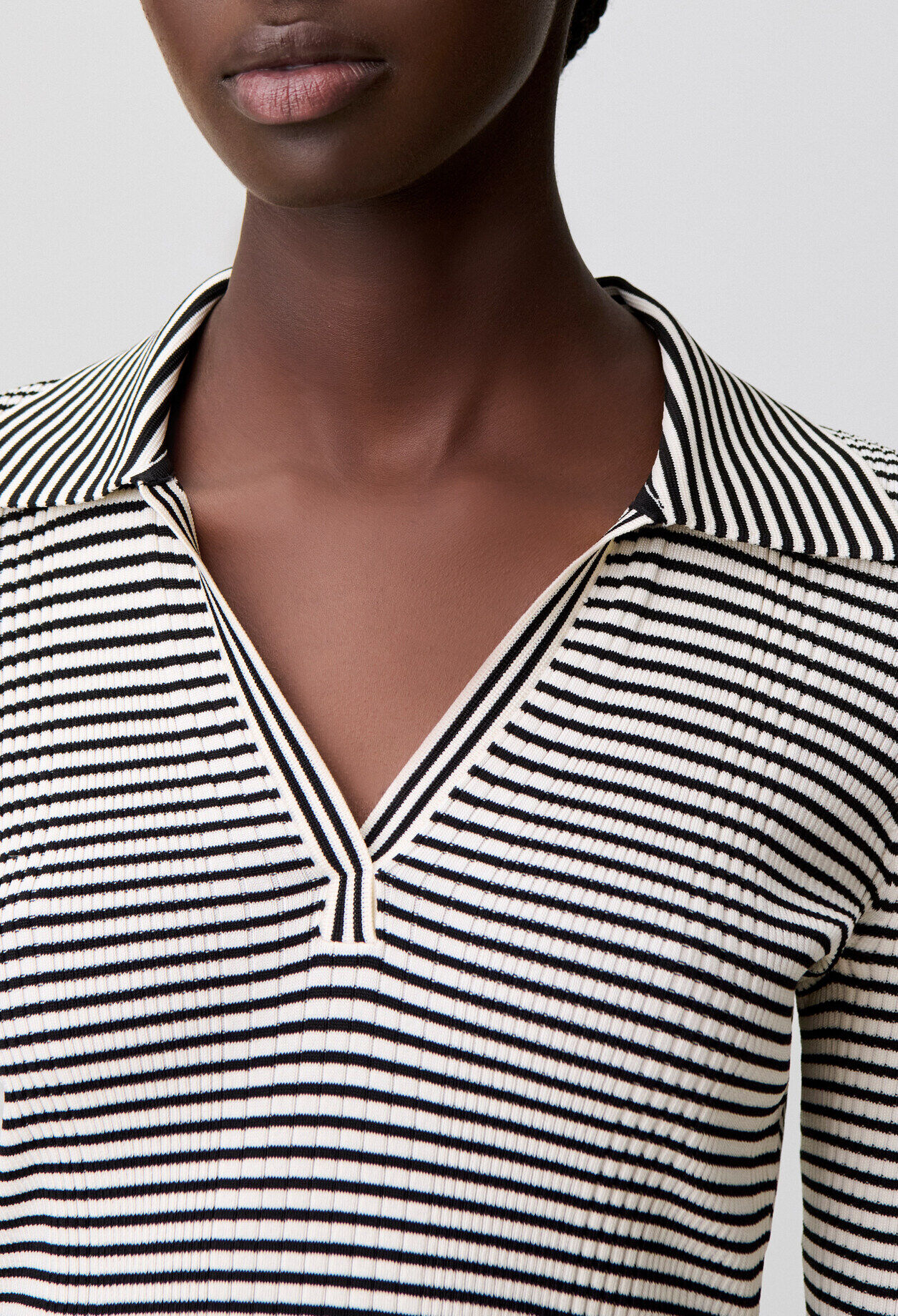 Striped long-sleeved top