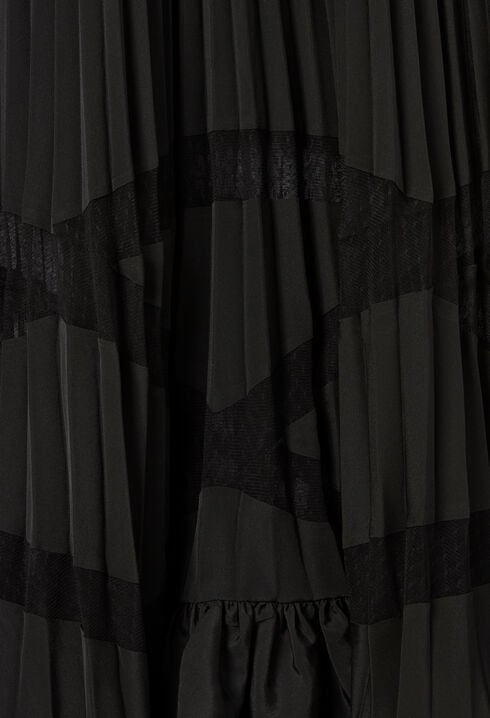 Asymmetrical pleated skirt