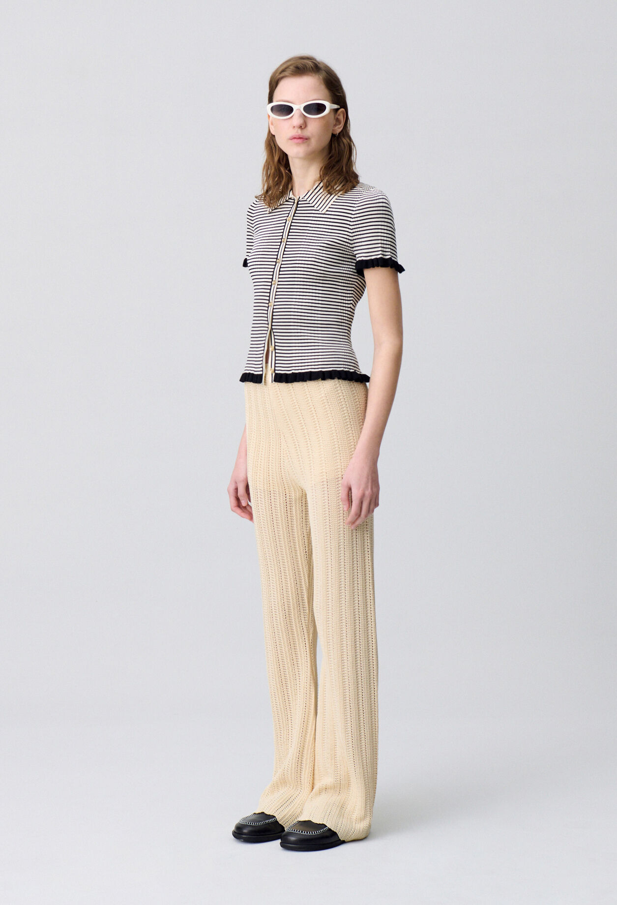 Crochet Detail Flowing Trousers