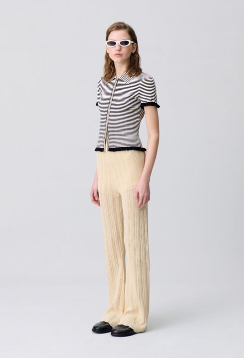 Crochet Detail Flowing Trousers