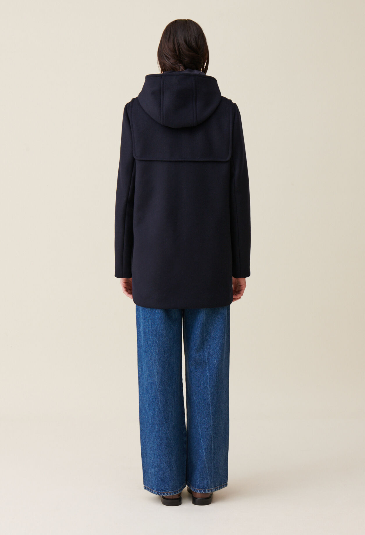 Navy hooded short coat