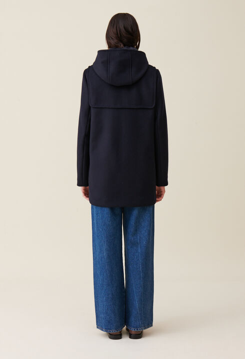 Navy hooded short coat