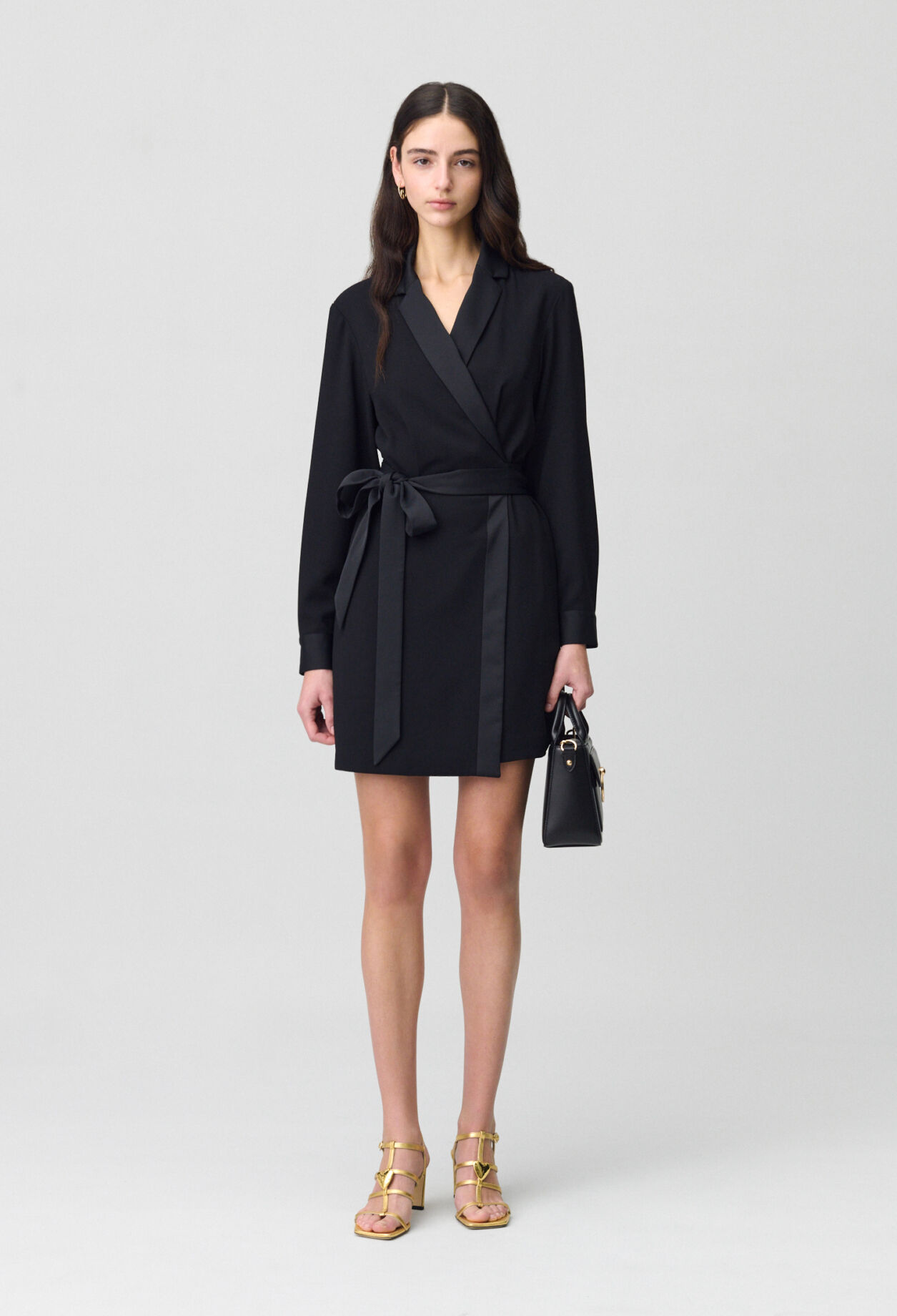 Wrap Dress with Lapel Collar