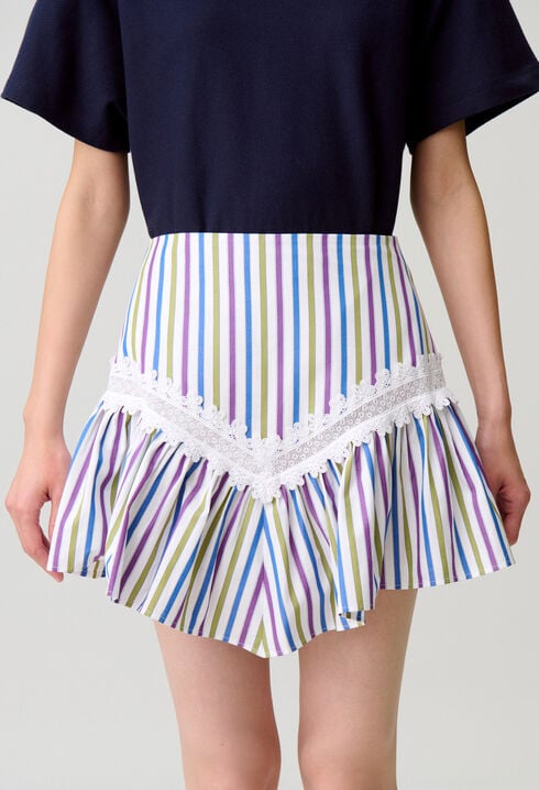 Short striped skirt