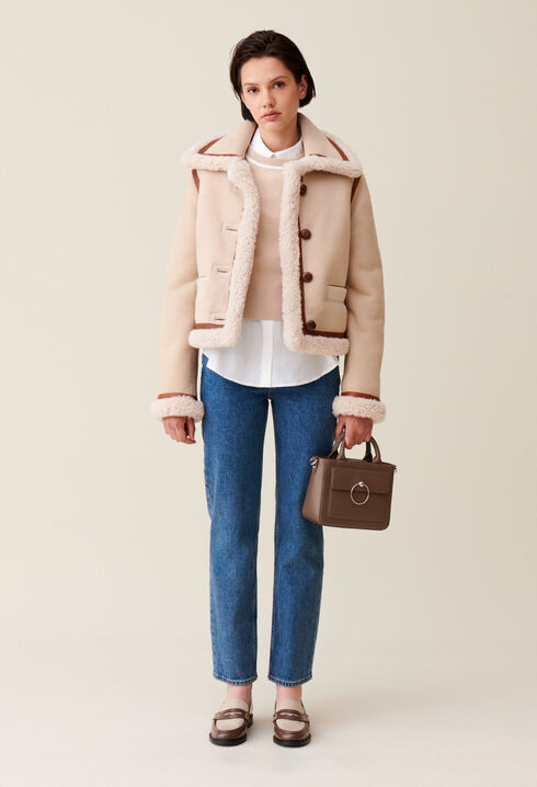 Beige shearling jacket
