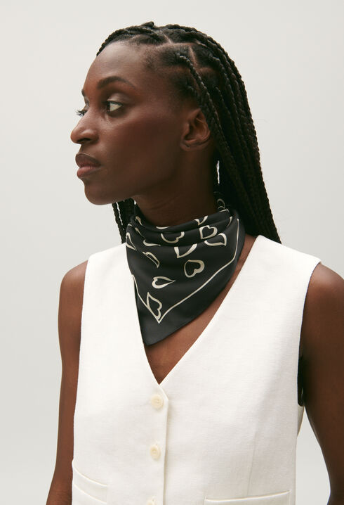 Silk heart scarf