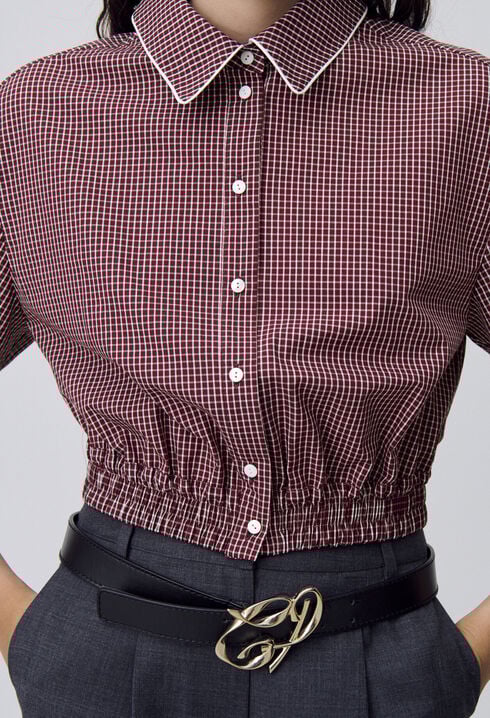 Short checked shirt