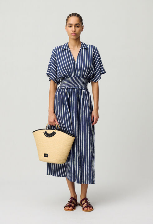 Striped wrap dress