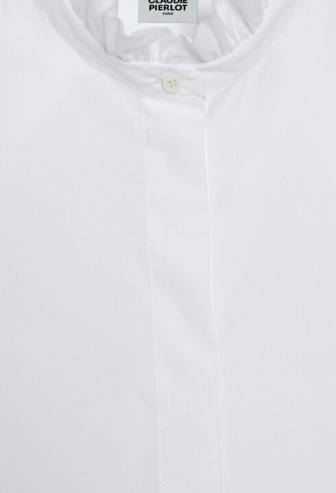 White shirt with ruffled collar