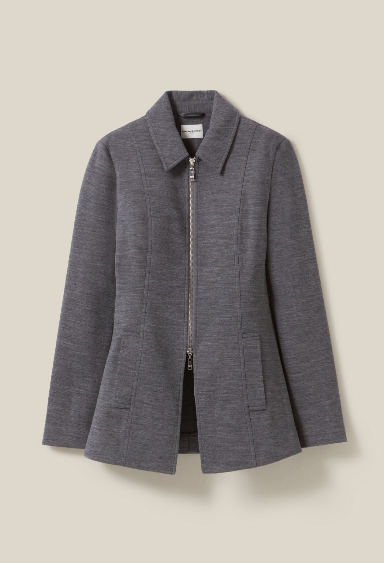 Grey fitted zipped jacket