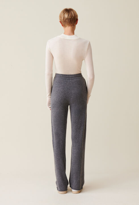 Fluid grey cashmere trousers