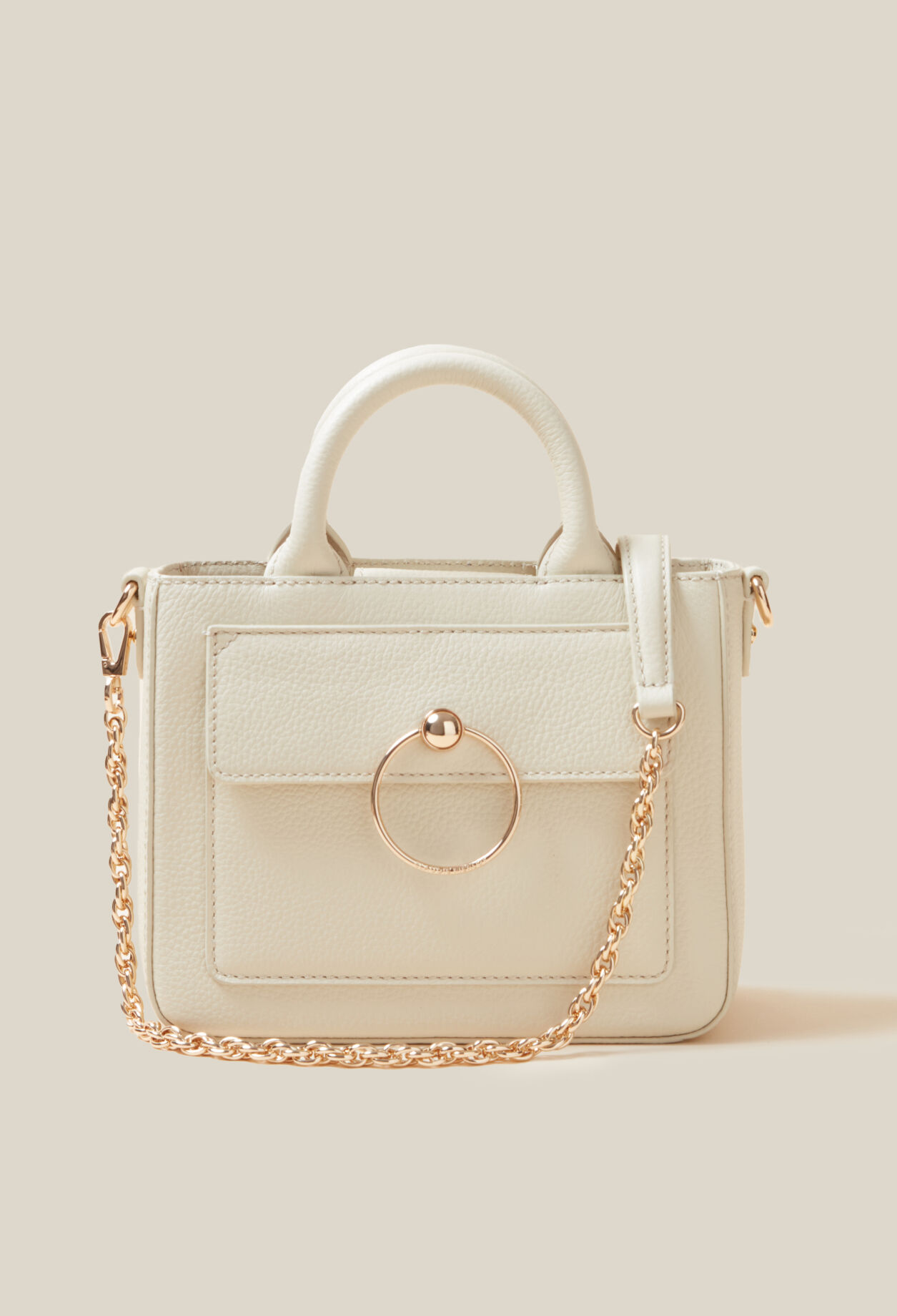 Anouck grained leather chain bag
