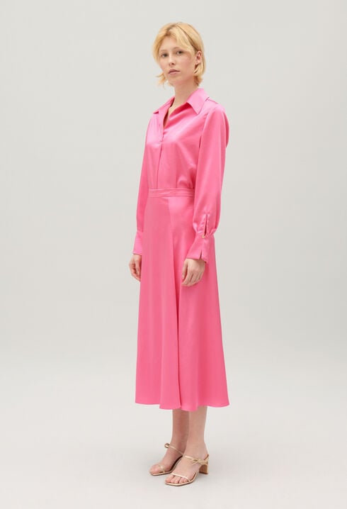 Satin-finish maxi skirt