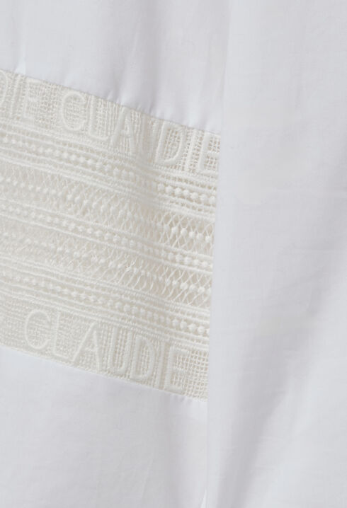 Cotton shirt with frill collar