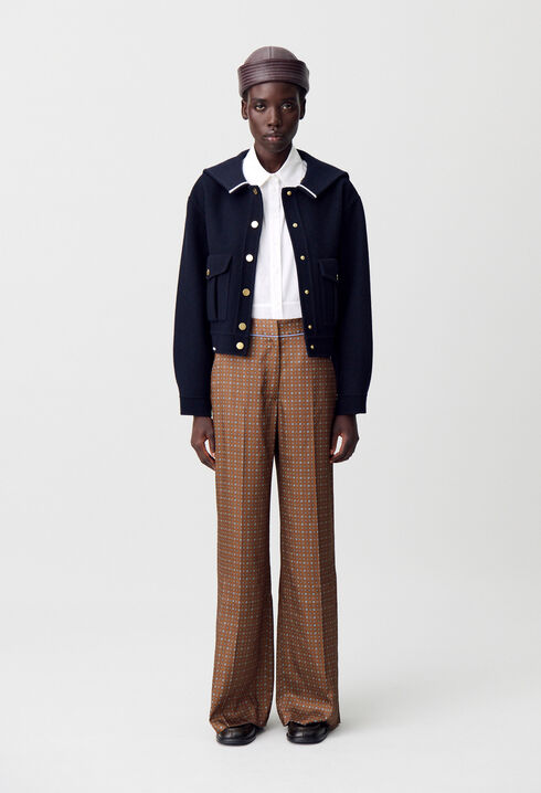 Printed fluid trousers