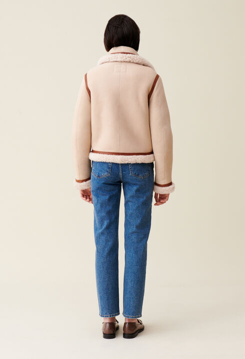 Beige shearling jacket