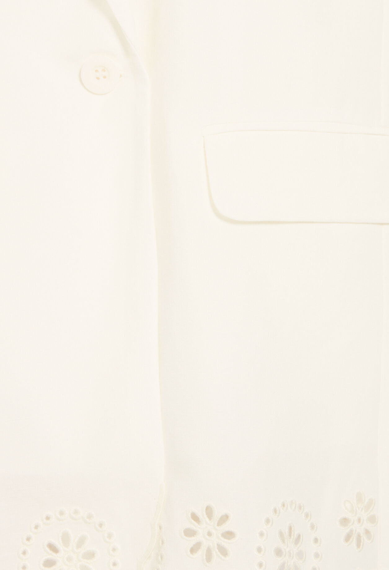 Ecru linen blend suit jacket