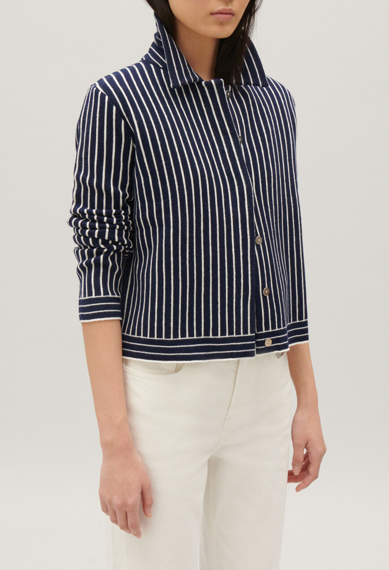 Stripy knit cardigan