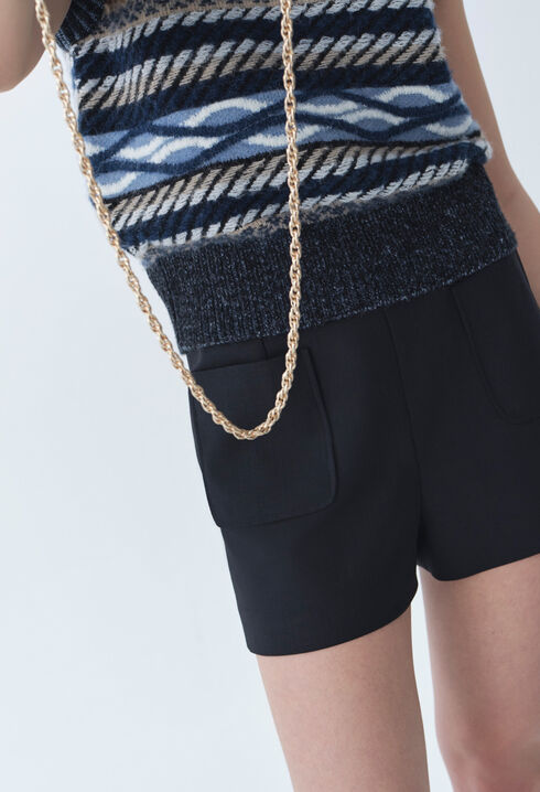 Sleeveless patterned striped jumper