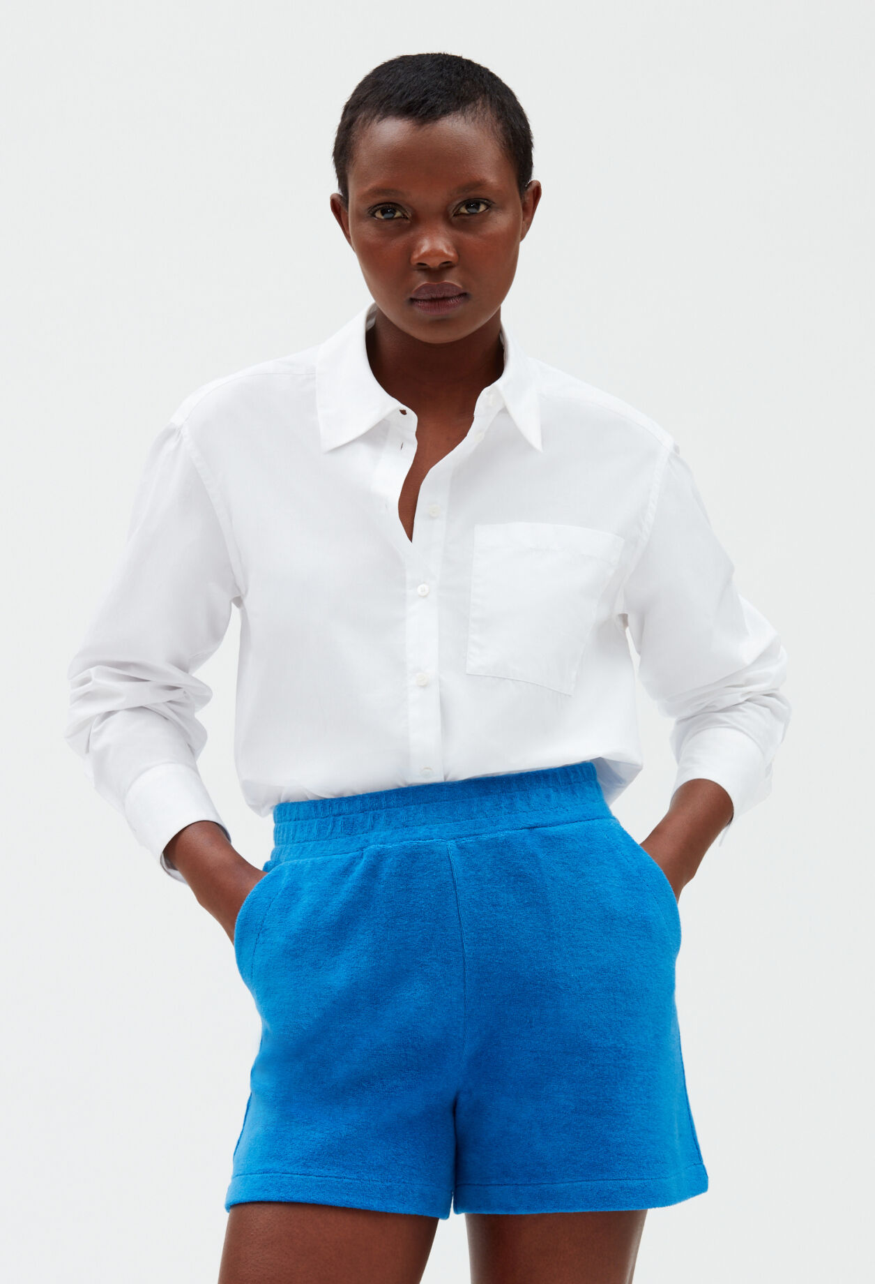 Blue terry shorts