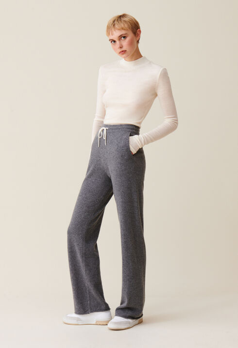 Fluid grey cashmere trousers