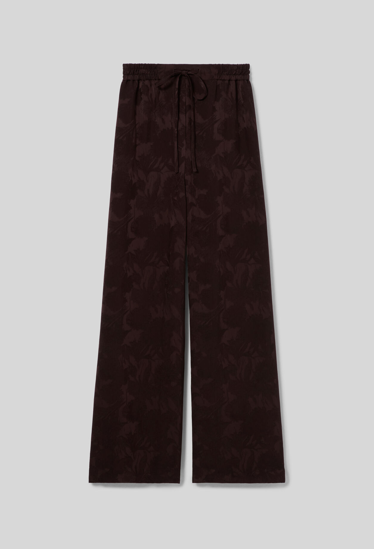 Wide-leg floral jacquard trousers