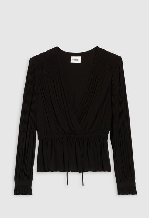 Pleated wrap top