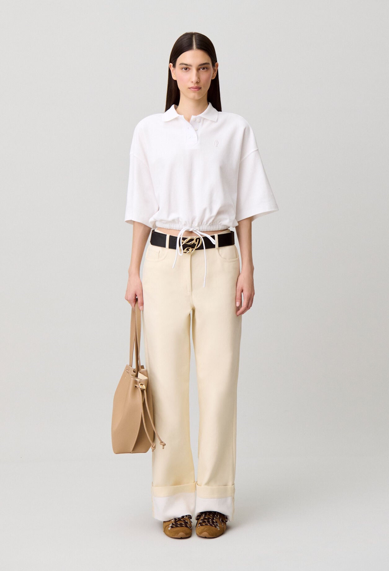 Elegant straight cotton trousers