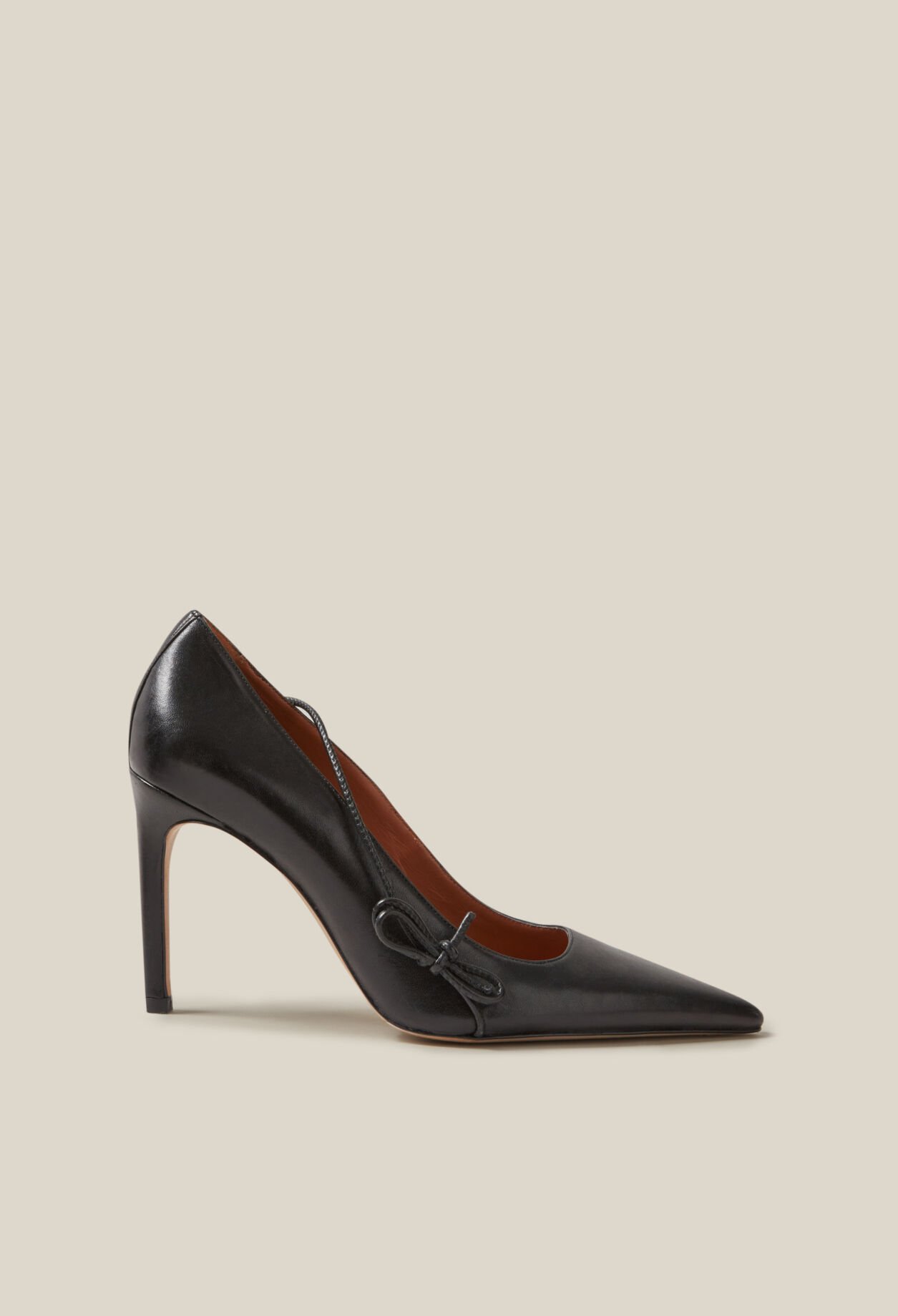Black leather heels