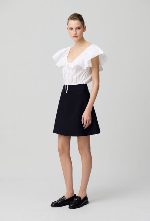 Short Dress in Mixed Fabrics