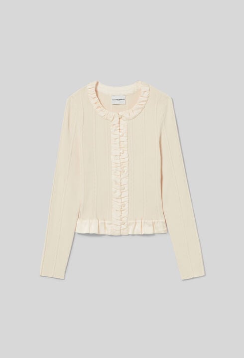 Buttoned Fine-Knit Cardigan