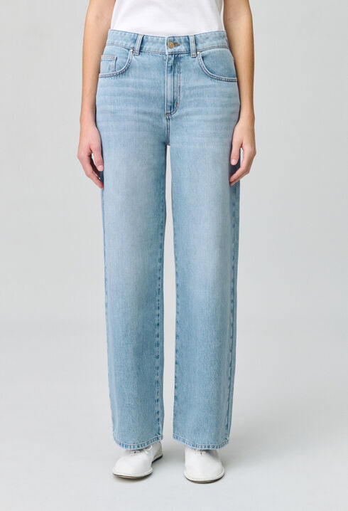 Straight Leg Denim Jeans