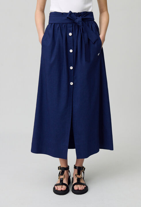 Midi skirt with buttons