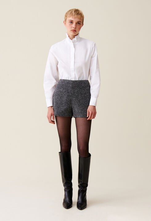 Grey tweed shorts