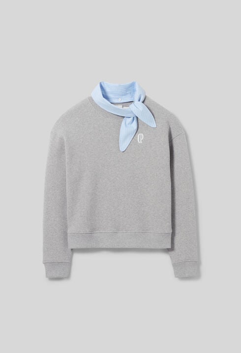 Scarf Collar Sweatshirt