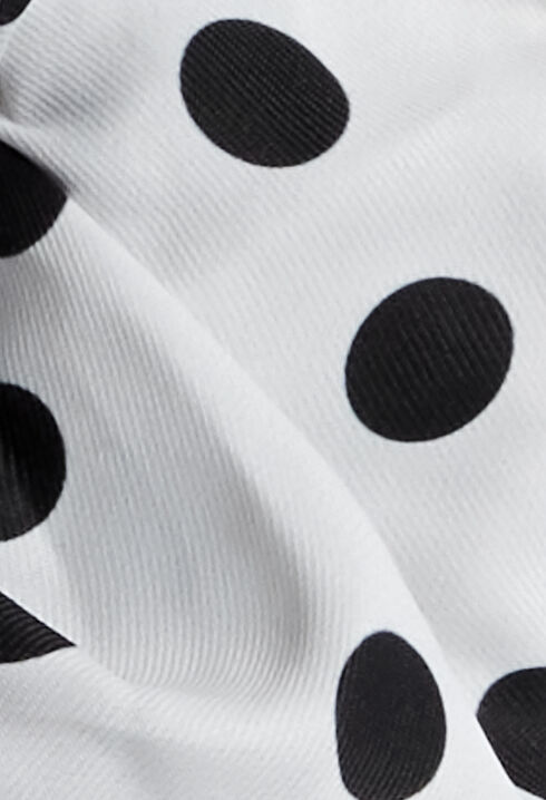 Ecru polka dot print scrunchie