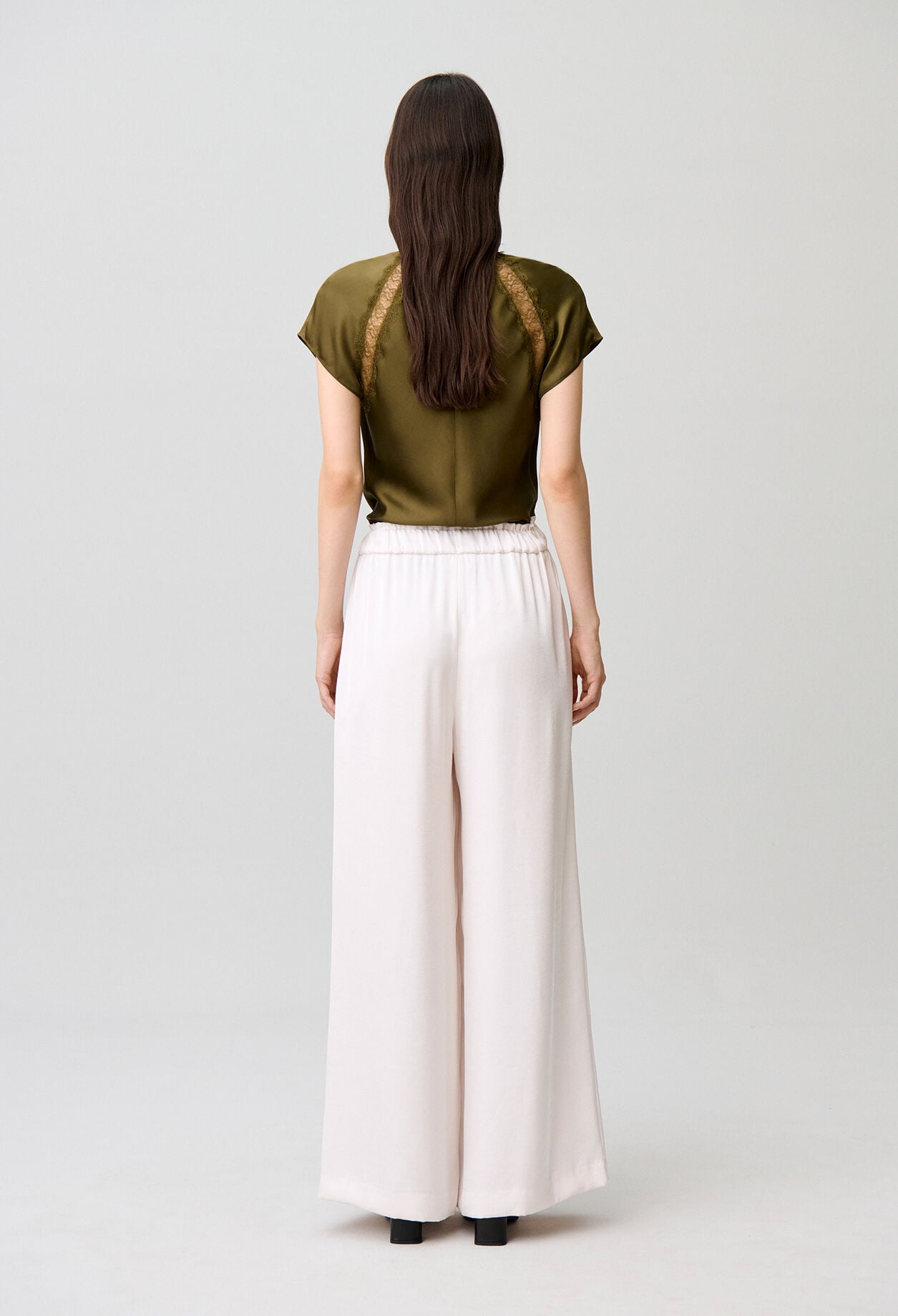 Flowy satin trousers