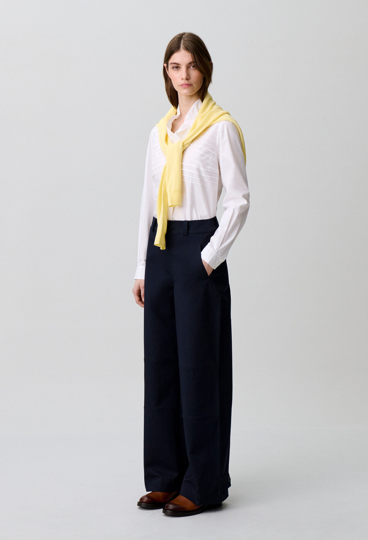 Cotton gabardine trousers